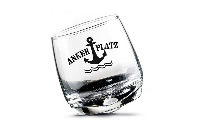 2er Set Maritimes Wackelglas Anker, Whisky-Gläser Schwenkglas, in schöner Geschenkbox, spülmaschinenfest