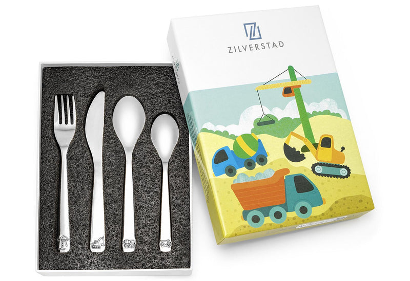 ZILVERSTAD Kinderbesteck Baufahrzeuge 18/10 4teilig