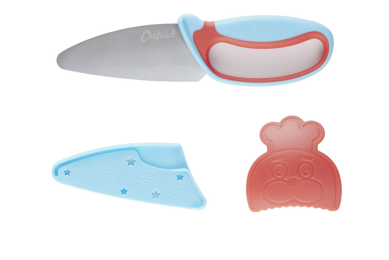 CHEFCLUB Messer für Kinder (Blau&Rot)
