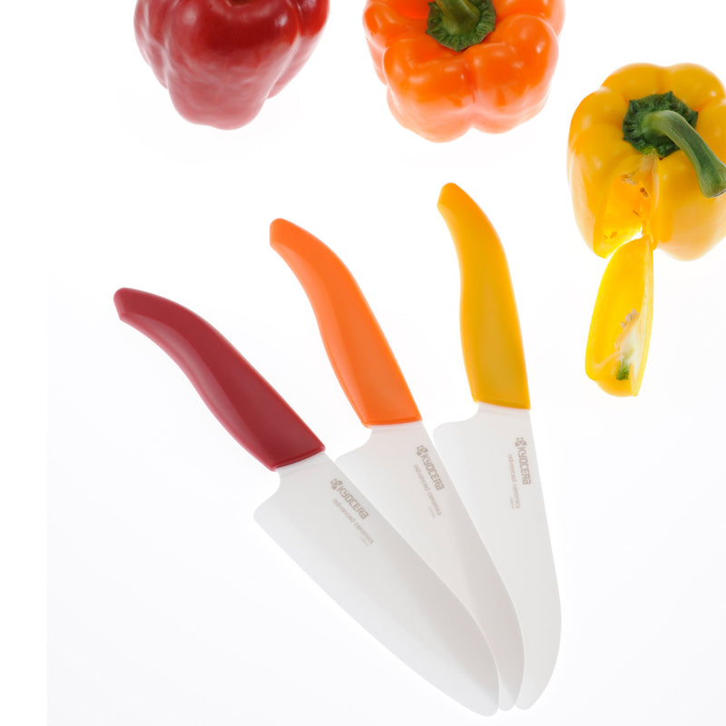 GEN RED Cut & Peel Set: Santoku-Keramikmesser mit Schäler