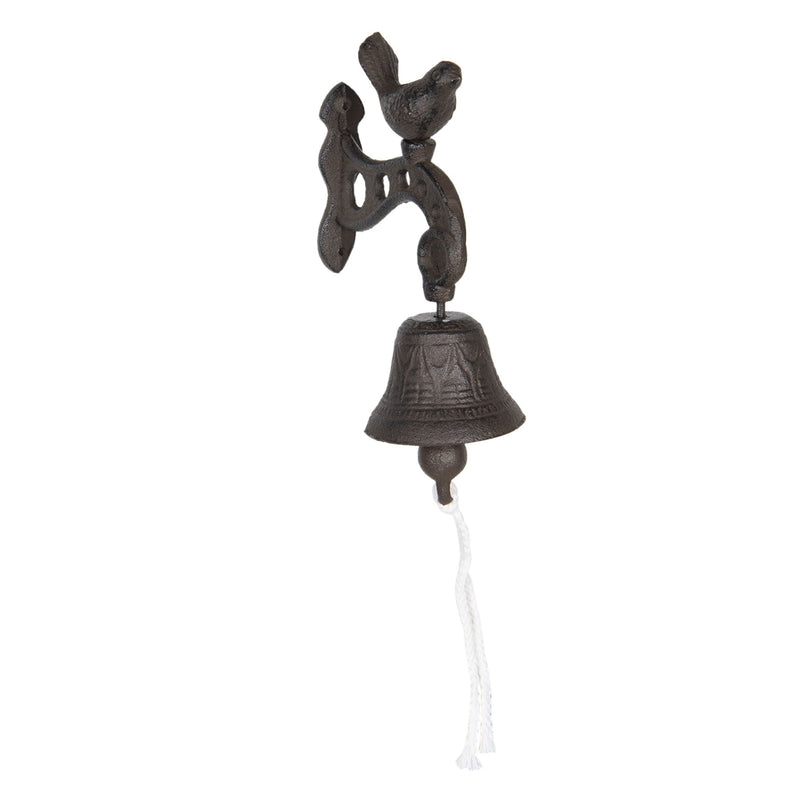 Tolle vintage Türglocke aus rostbraunem Gusseisen, Modell Vogel, wunderschöner Nostalgie-Look, wetterfest, Maße 21 x 15 x 8 cm, ideal für Garten, Balkon, Terrasse