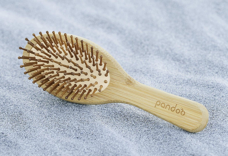 PANDOO Bambus Haarbürste mit Naturborsten L ca. 28cm