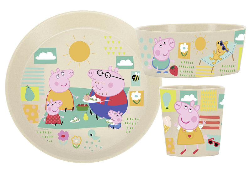 KOZIOL Kindergeschirr Connect Peppa Pig 3teilig sand