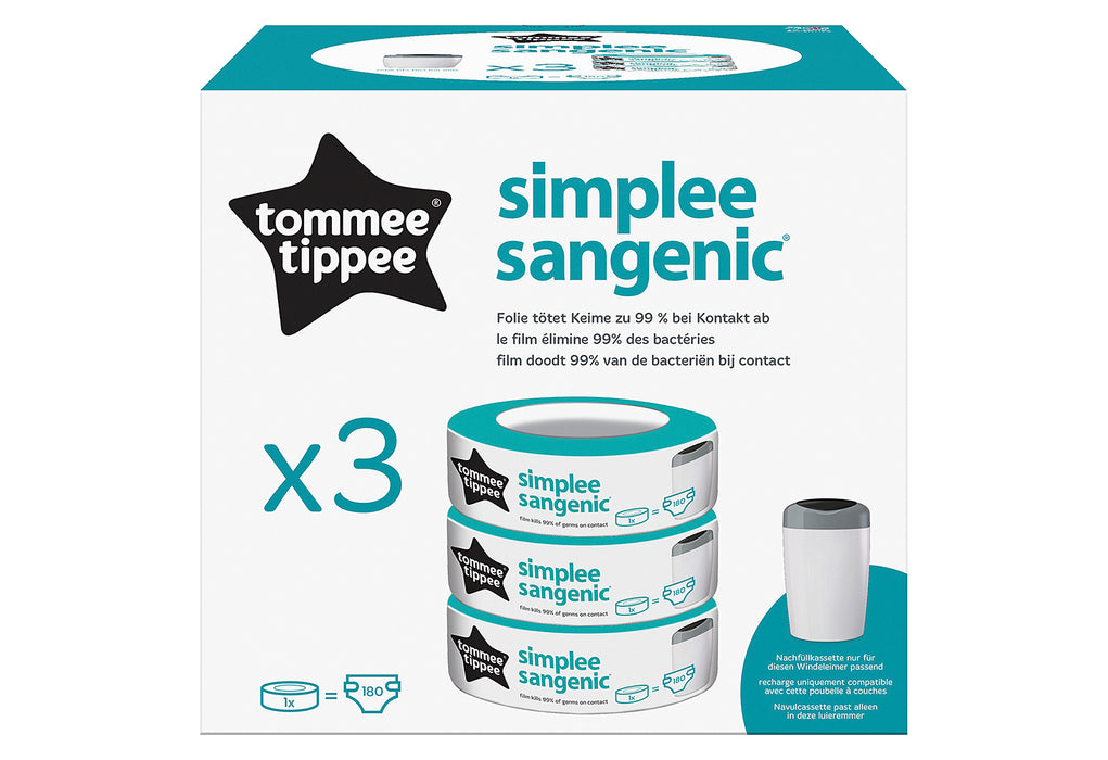 TOMMEE TIPPEE Nachfüllkassette für Simplee Sangenic Windeleimer 3er Set