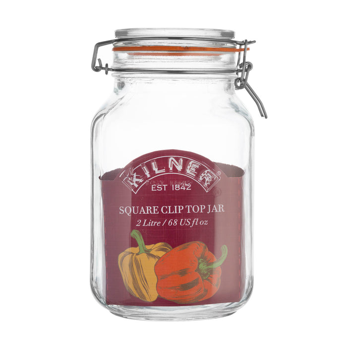 Square swing top jar, 2 liters