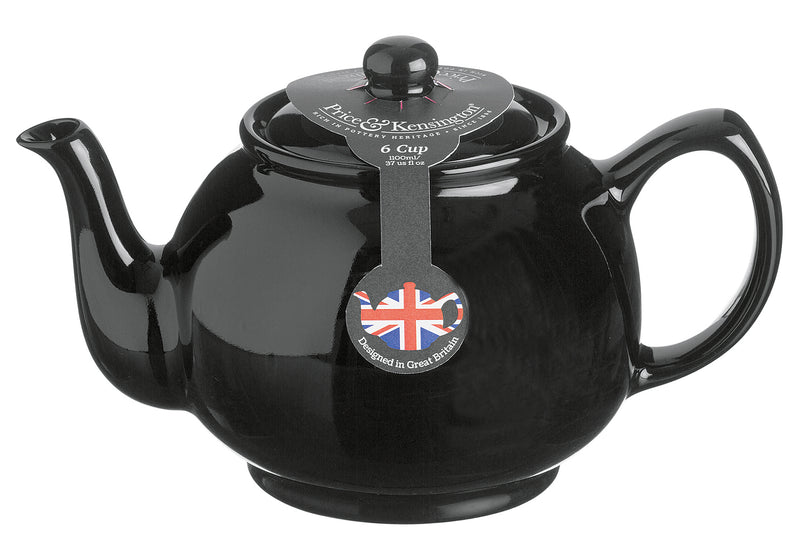 Teekanne klassisch, schwarz, 6 Tassen