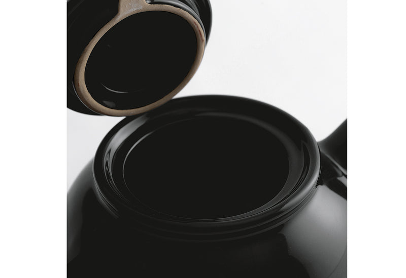 Teekanne klassisch, schwarz, 6 Tassen