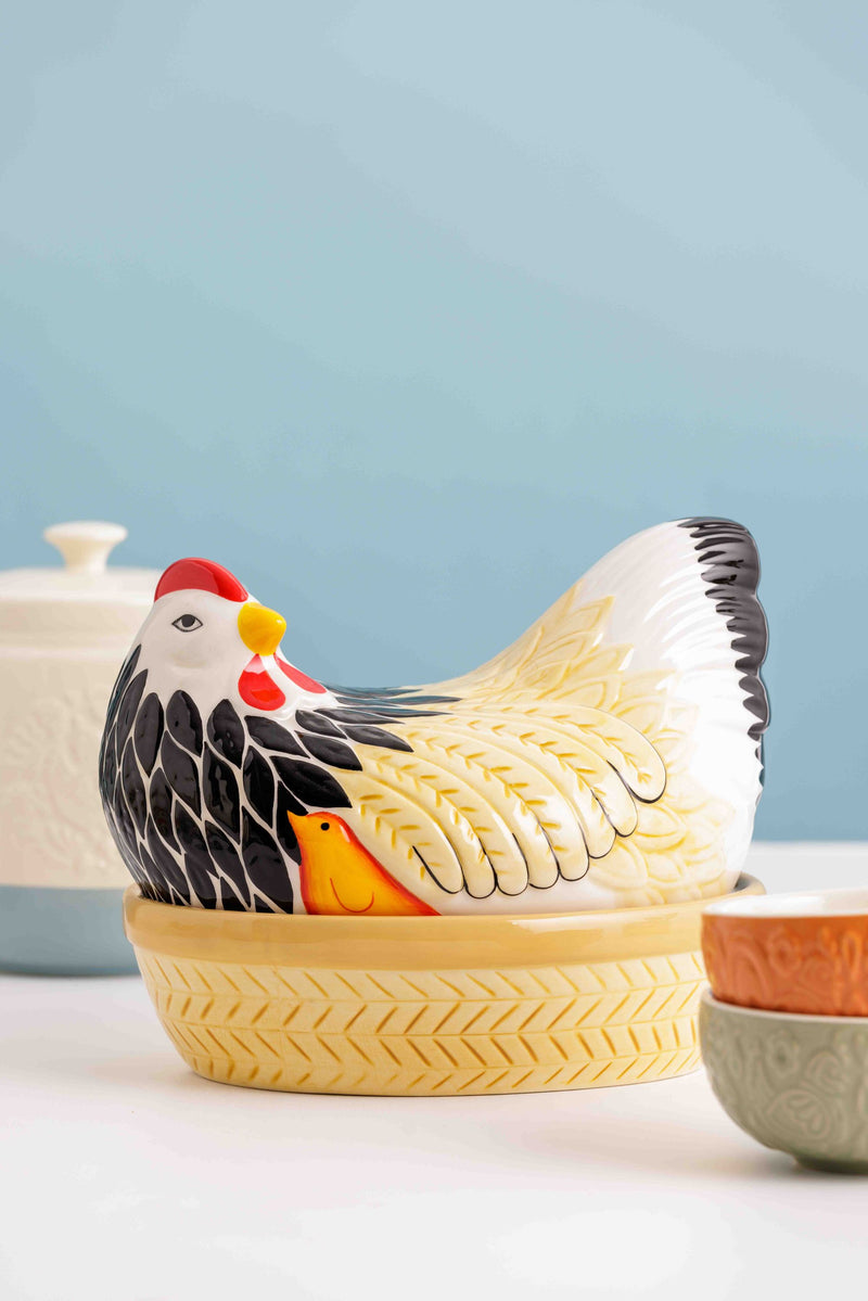 Keramikhuhn farbig