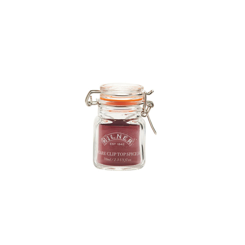 Quadratisches Gewürzglas mit Bügelverschluss 70 ml
