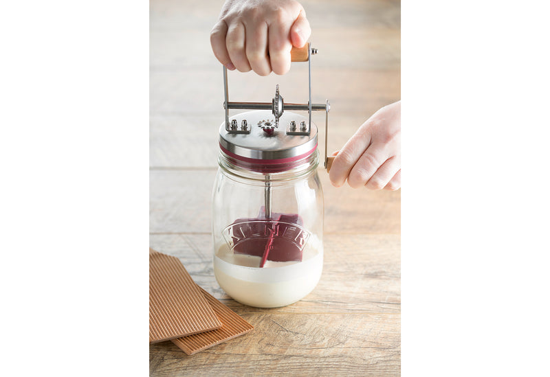 Butterfass mit Drehkurbel, 1 Liter