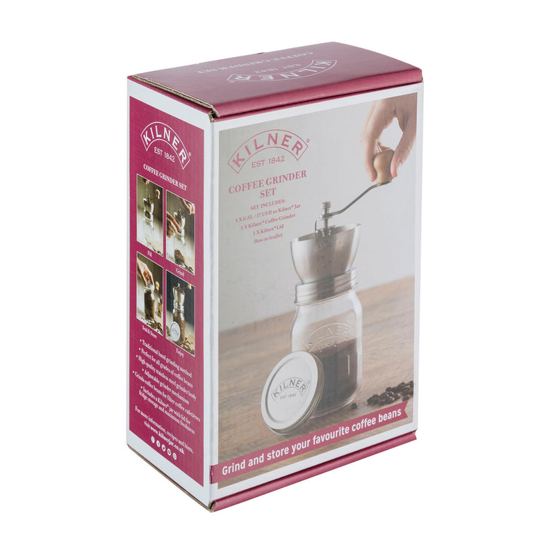 Kaffeemühle mit Drehkurbel und Glas, 500 ml