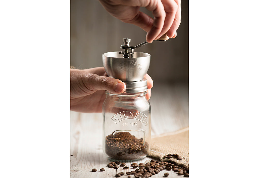 KILNER Kaffeemühle mit Drehkurbel und Glas 500ml