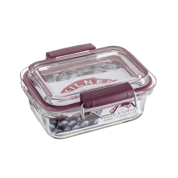 Glass food storage containers with swing top closure, 350 ml