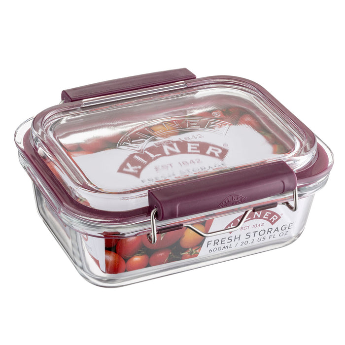 Glass food storage containers with swing top closure, 600 ml