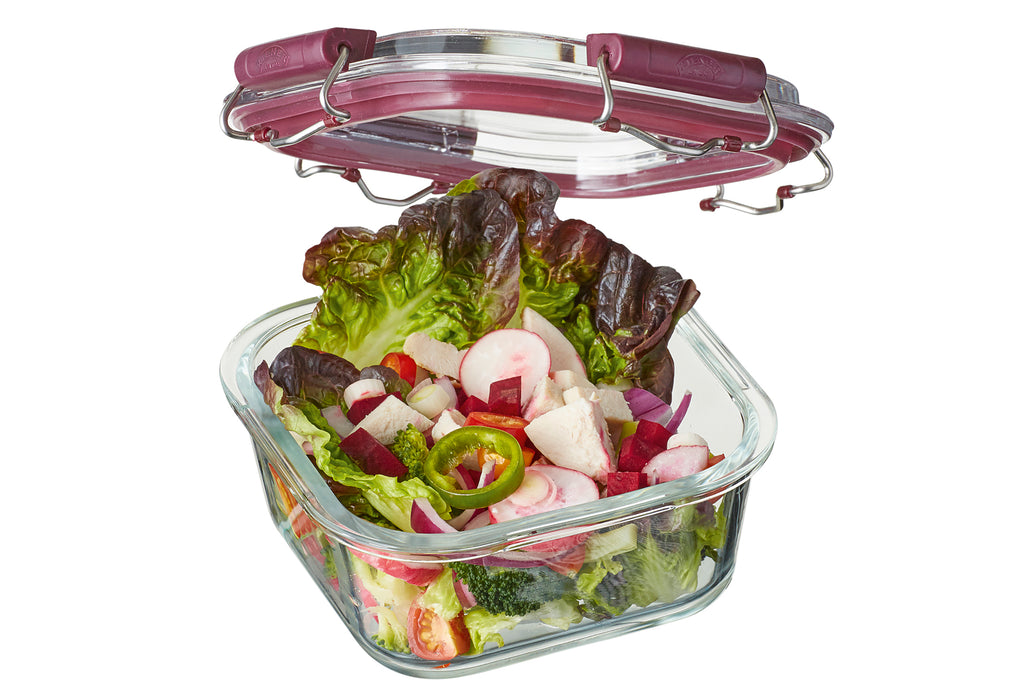 Glass food storage containers with swing top closure, 750 ml