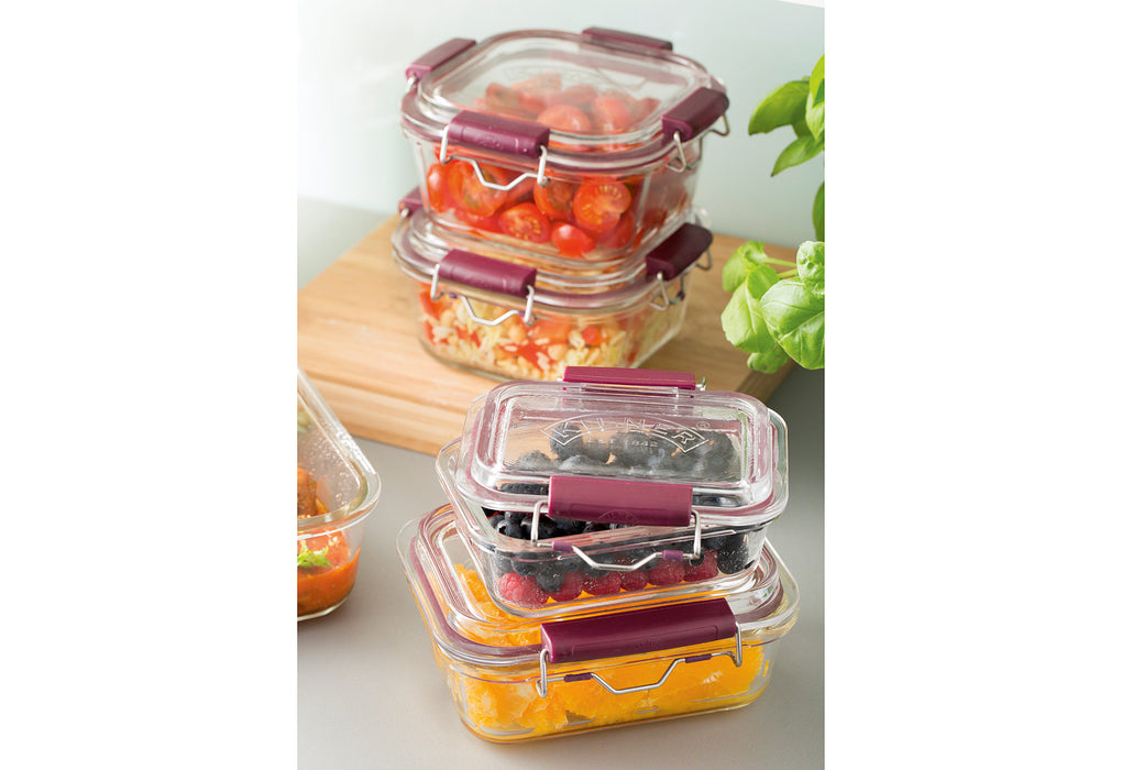 Glass food storage containers with swing top closure, 750 ml