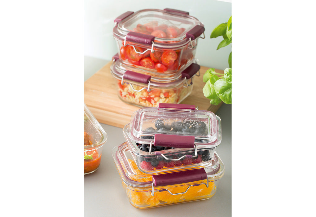 Glass food storage containers with swing top closure, 1400 ml