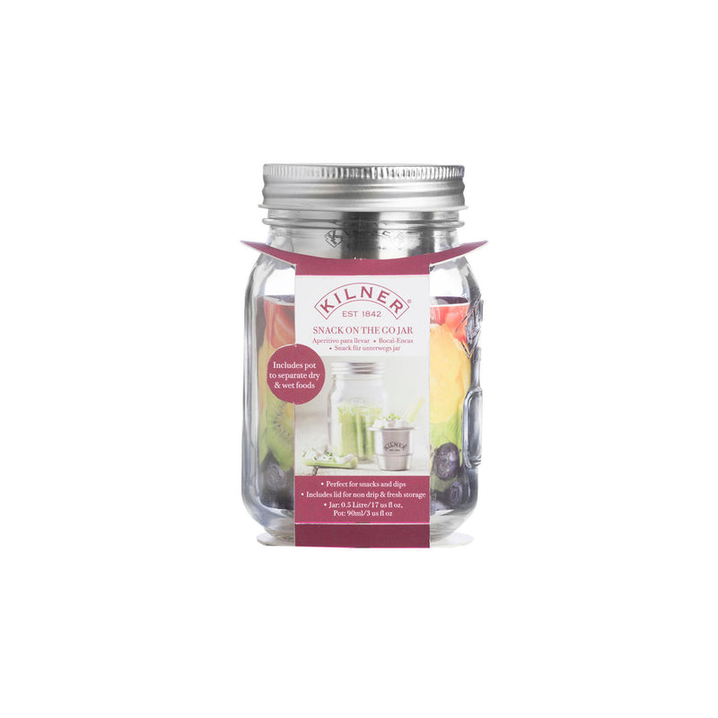 Snack-To-Go Glas mit Behälter, 0.5 Liter