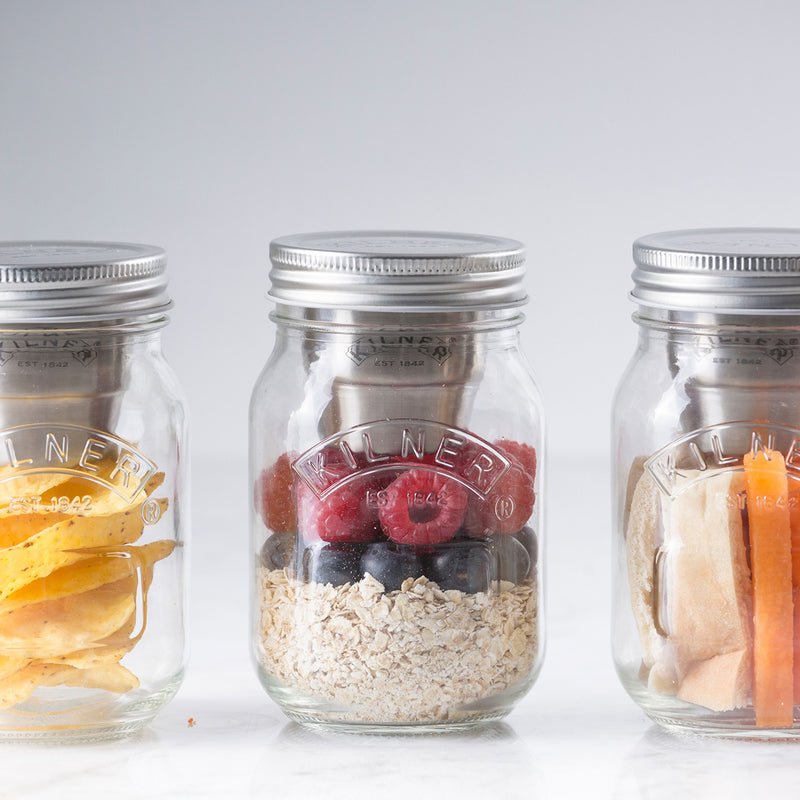 Snack-To-Go Glas mit Behälter, 0.5 Liter