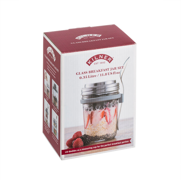 KILNER Frühstücksglas mit Löffel und Rezeptbuch