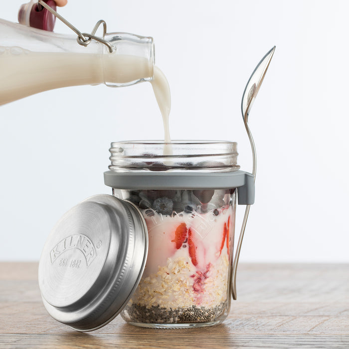 KILNER Frühstücksglas mit Löffel und Rezeptbuch