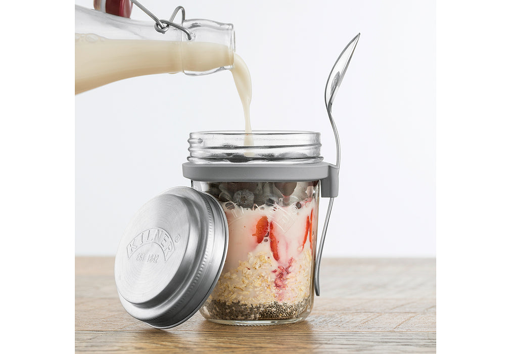 KILNER Frühstücksglas mit Löffel und Rezeptbuch