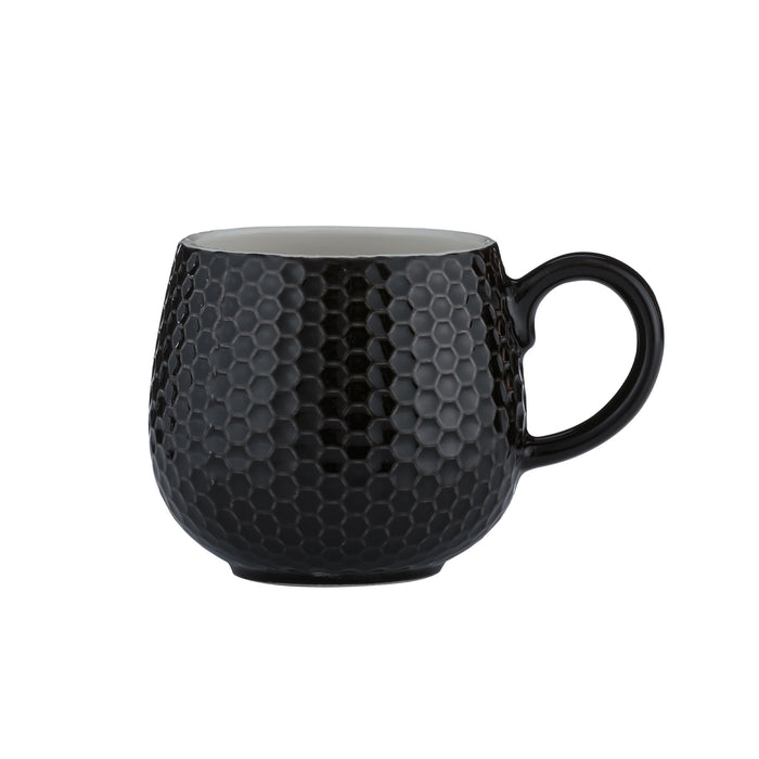 Embossed cup honeycomb black, 350 ml