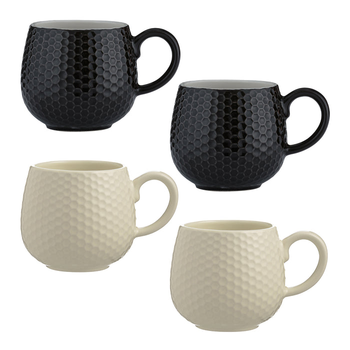 Embossed honeycomb cup, cream, 350 ml