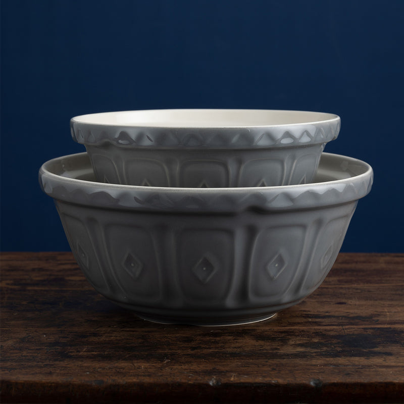 Rührschüssel aus Steingut, grau, 2 Liter