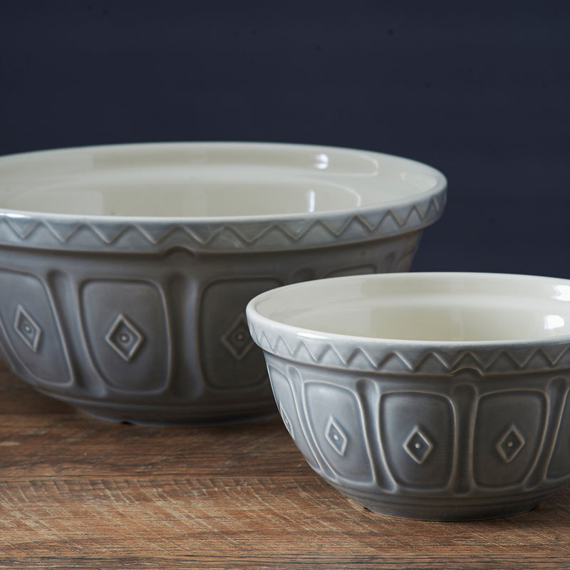 Rührschüssel aus Steingut, grau, 2 Liter