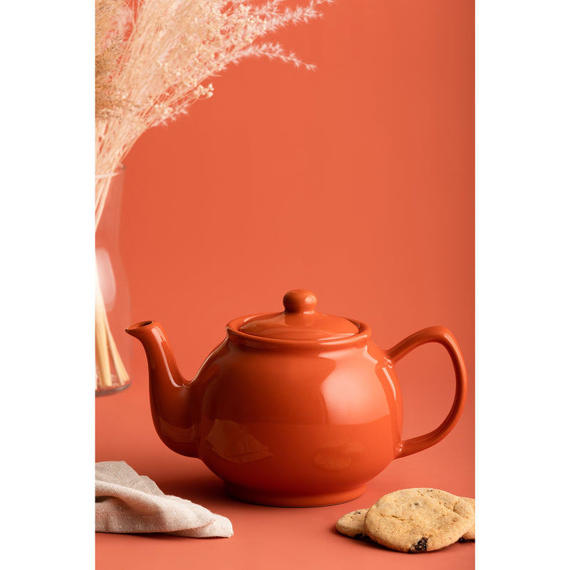 Teekanne, glänzend orange, 6 Tassen