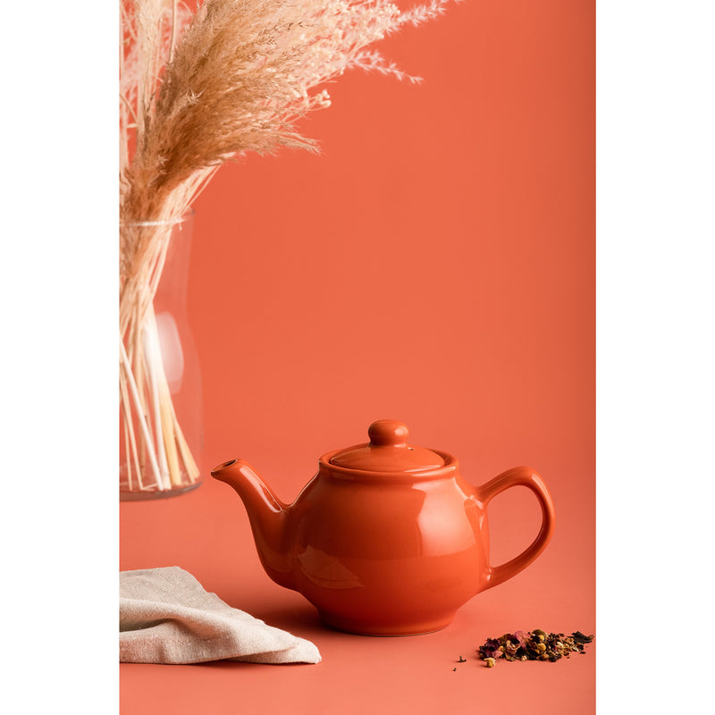 Teekanne, glänzend orange, 2 Tassen