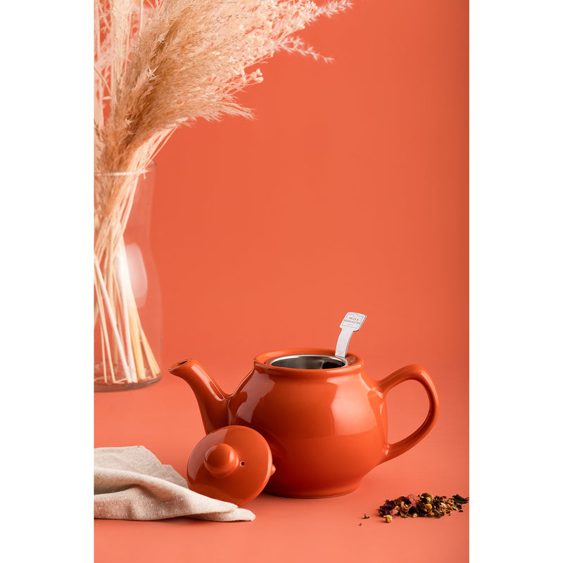 Teekanne, glänzend orange, 2 Tassen