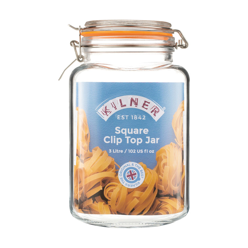 Einkochglas, Bügelverschluss, eckig, 3L