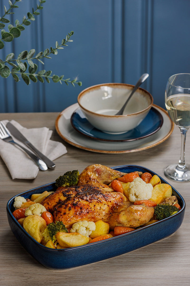 Reaktive Blue, Rechteckige Auflaufform, 2 L