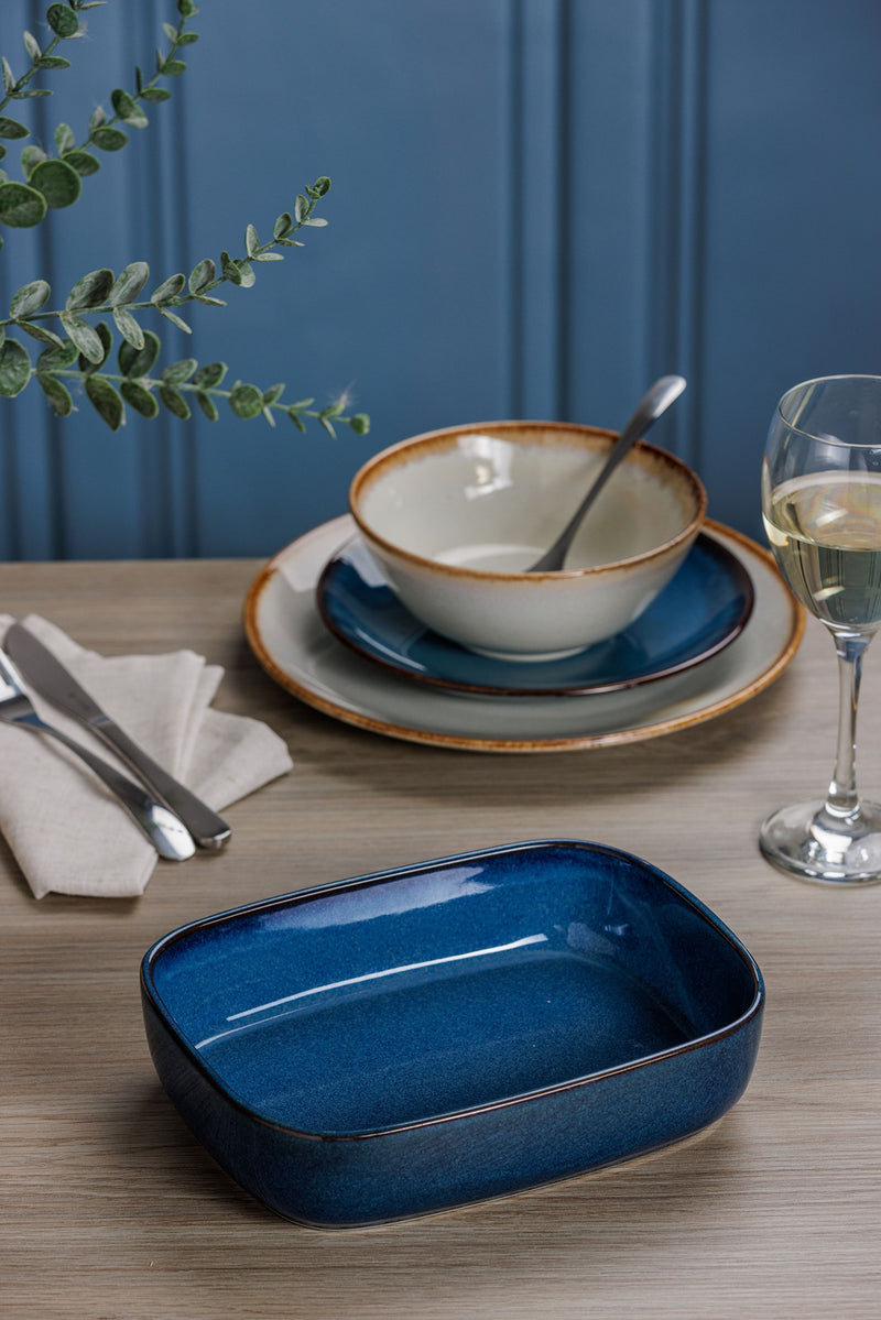 Reaktive Blue, Rechteckige Auflaufform, 1,2 L