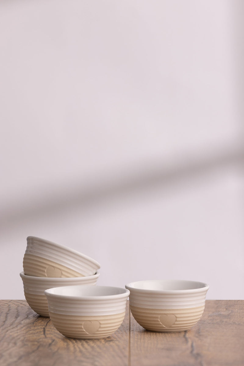 Rustic Charm, Herz Set aus vier kleinen Schalen