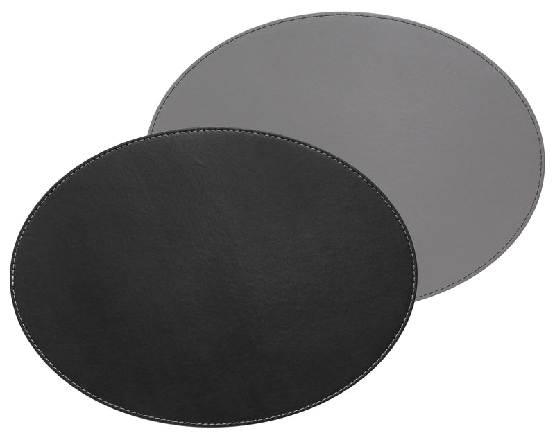 DUO - Platzset oval, Schwarz/Grau