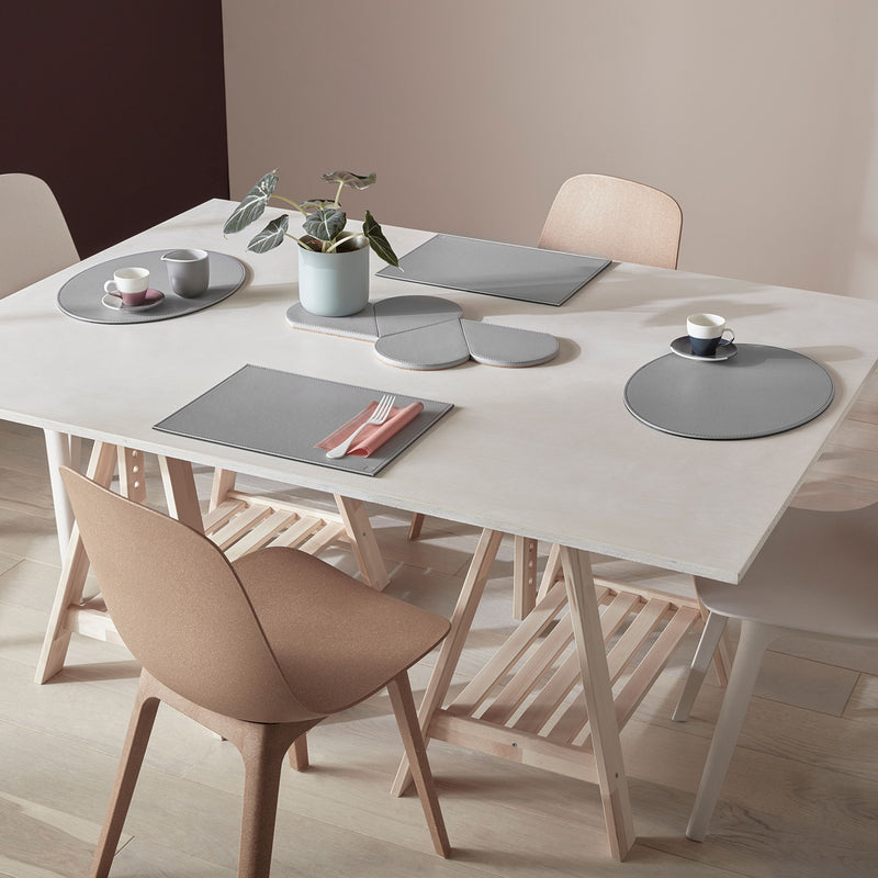 DUO - Platzset oval, Schwarz/Grau