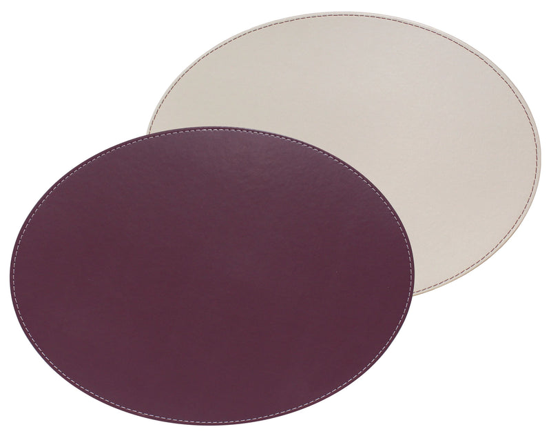 DUO - Platzset oval, Pflaume/Elfenbein