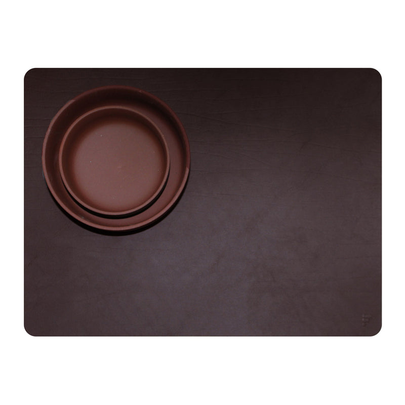 Platzset recyceltes Leder, rechteckig, braun