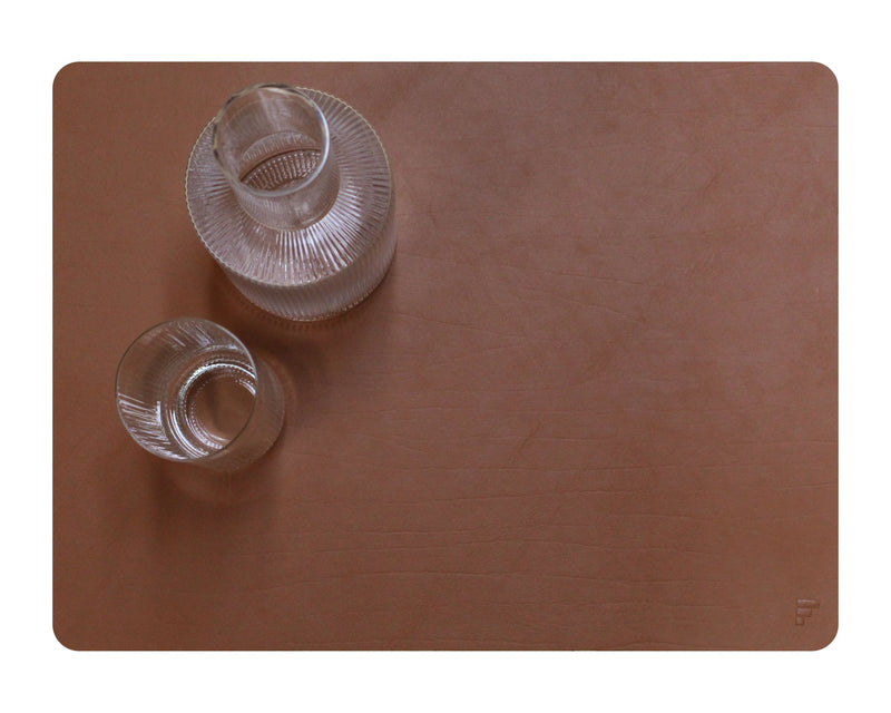 Platzset recyceltes Leder, rechteckig, hellbraun