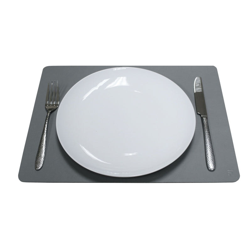 Platzset recyceltes Leder, rechteckig, grau