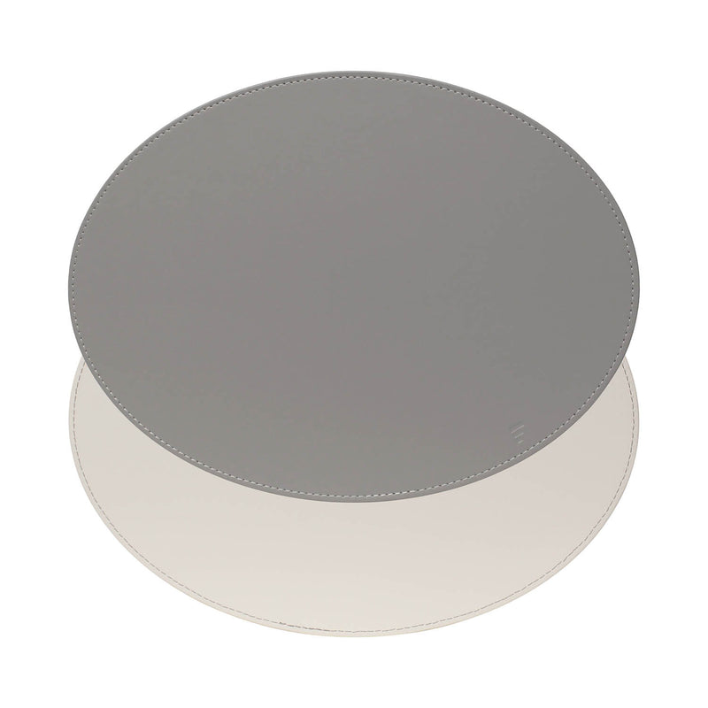 DUO Platzset, Oval, Grau/Weiß