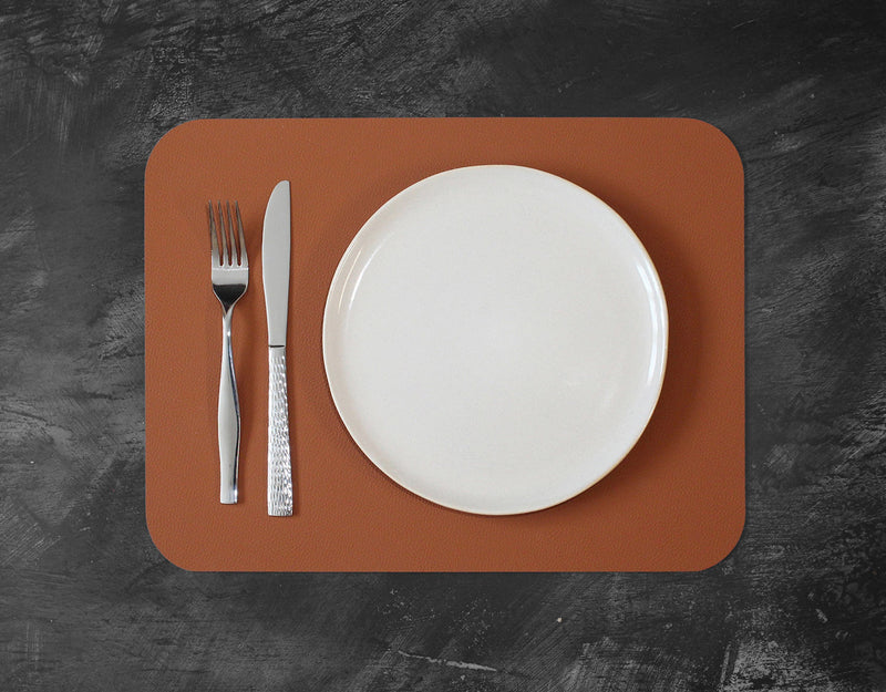 Fleximats Platzsets, 2er Sets, 46x33cm, Cognac/Schwarz