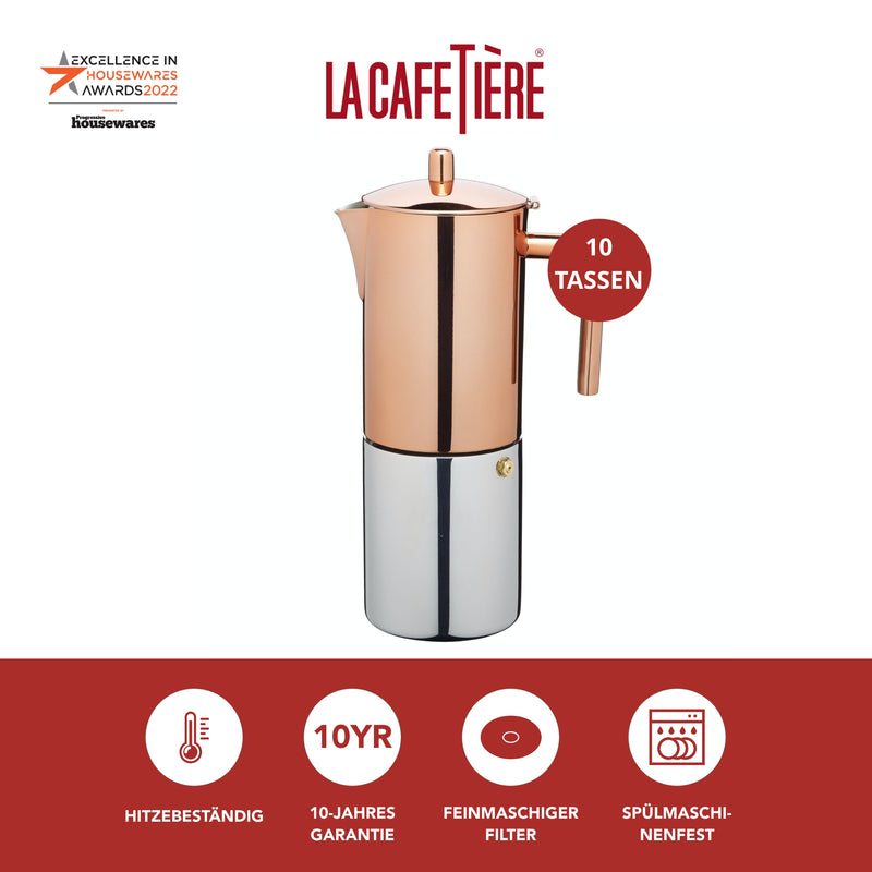 LA CAFETIERE Espressobereiter Edelstahl/Kupfer 0,6l