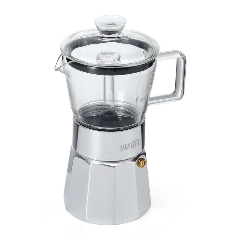 LA CAFETIERE Espressobereiter Verona Chrom/Glas 240ml 6 Ta