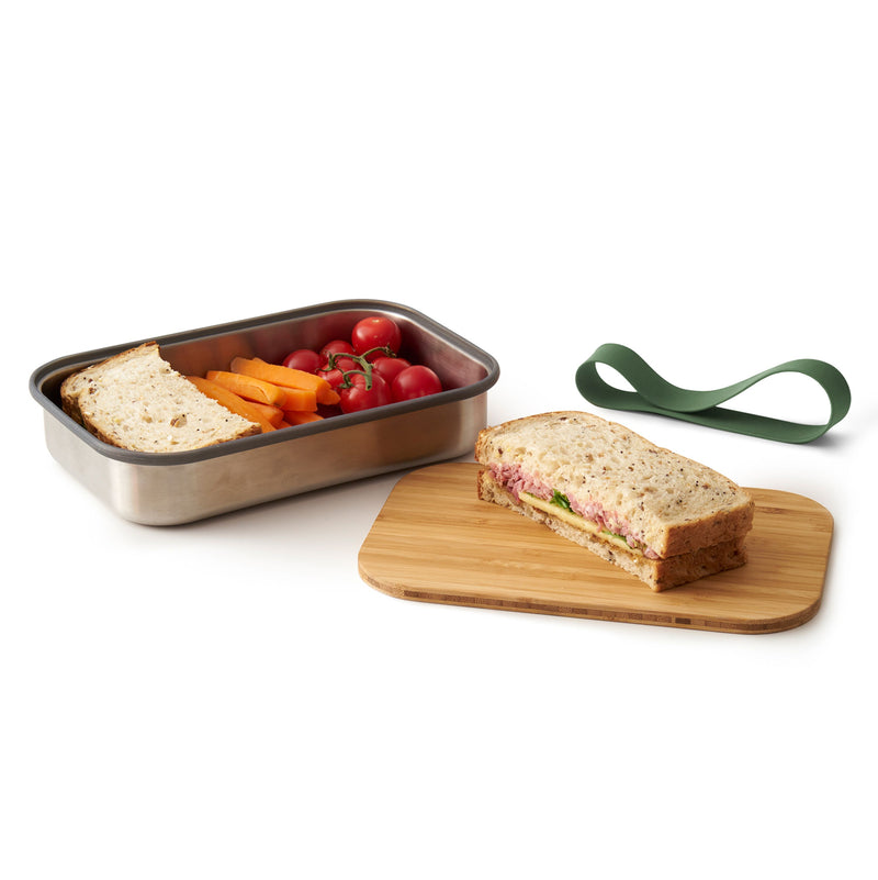 Edelstahl Sandwich Box, klein, Olive, 900 ml