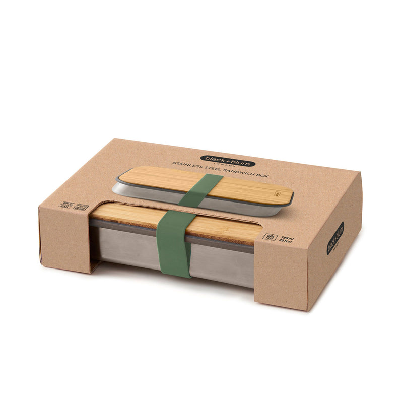 Edelstahl Sandwich Box, klein, Olive, 900 ml