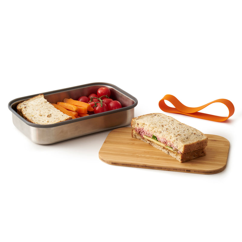 Edelstahl Sandwich Box, klein, Orange, 900 ml